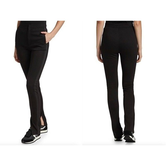 rag & bone Pants - NEW rag & bone Joan Slim Fit women's black Slit cuffs stripe Pants 52%cotton L